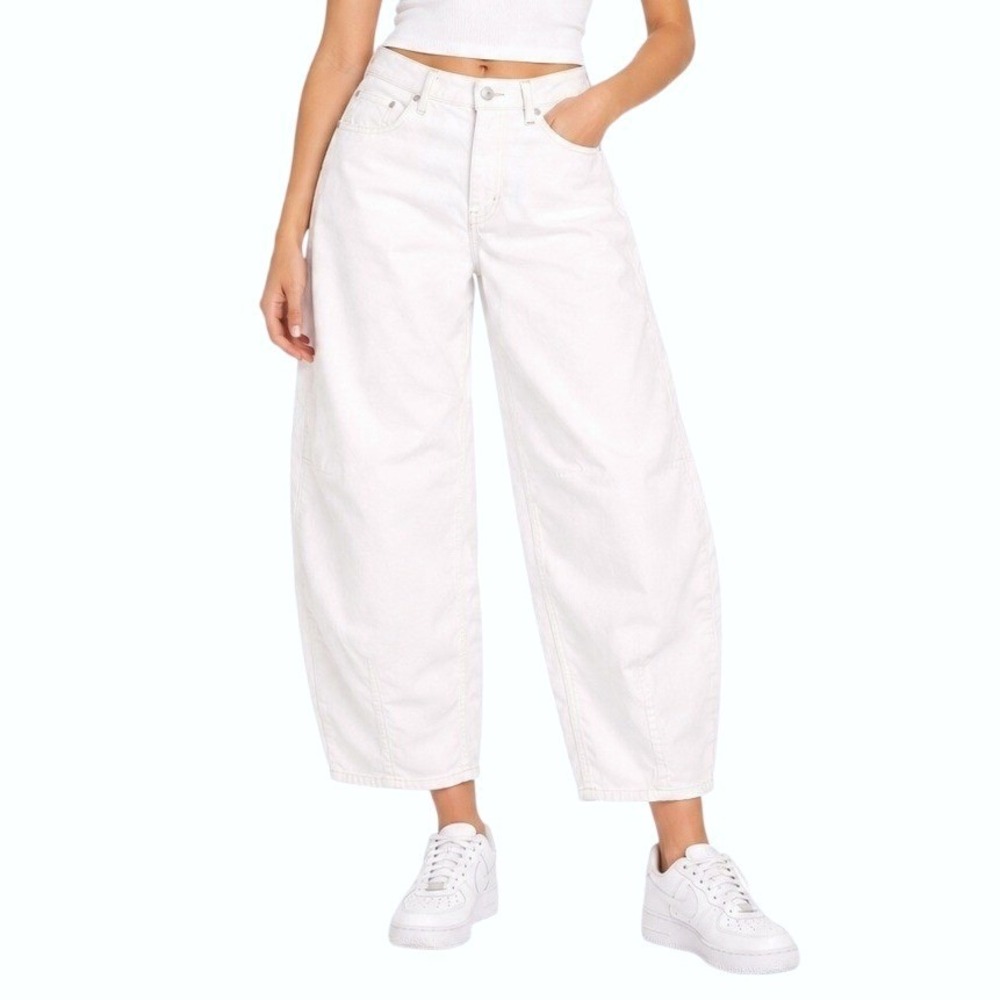 Universal Thread Pants Women 16R Off White Easy Barrel Corduroy High Rise Casual